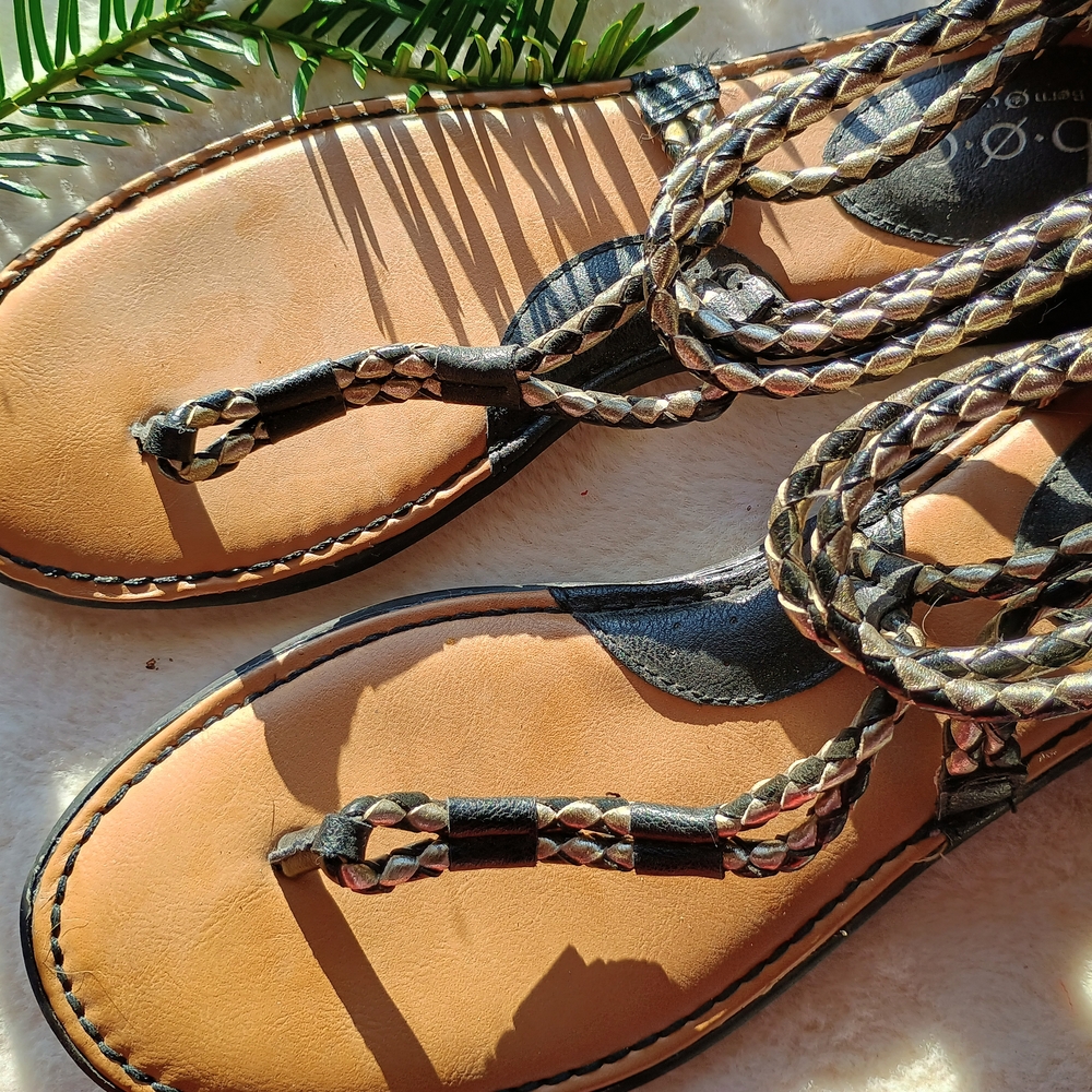 b.o.c. Black and Tan Sandals